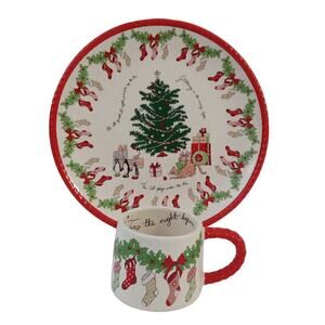 Cath Kidston Twas The Night Before Plate and Cup Mug